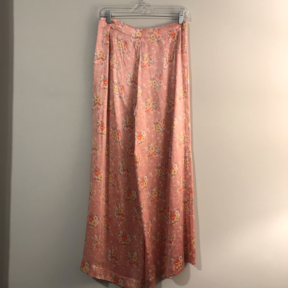 byTimo Wide Leg Floral Silk Pants